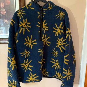 District Vision Men's Blue and Yellow Fleece Jacket